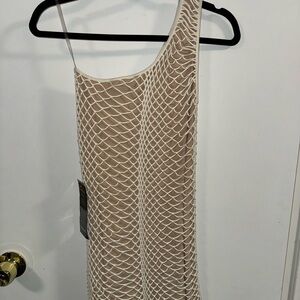 BEBE Fishnet Bodycon Mini Dress